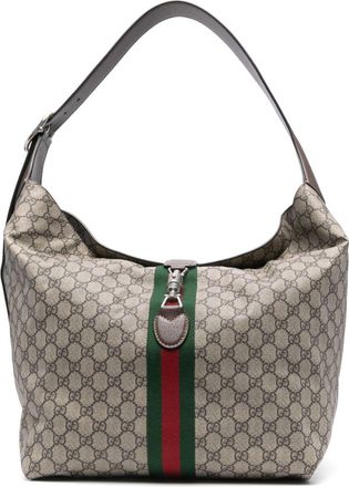 Gucci Jackie 1961 shoulder bag - men - Canvas/Calf Leather/Polyurethane/Calf Suede - One Size - Neutrals