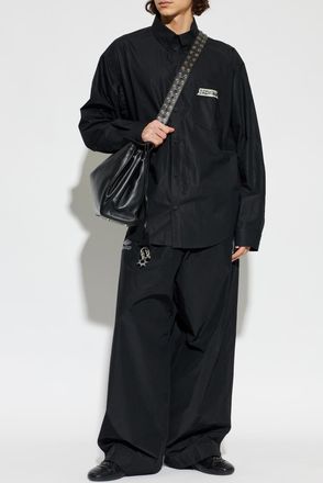 Balenciaga Shirt With Logo, Mens, Black