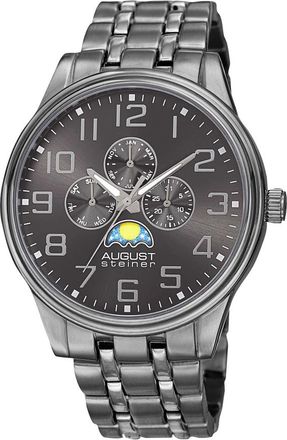 August Steiner Quartz Grey Dial Mens Watch AS8174BK