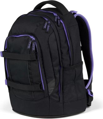 Satch Tassen, Dames, Zwart, ONE Size, Leer, Eco Ergonomische Schoolrugzak Zwart Unisex