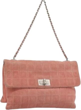Chanel Pre-owned Vintage Suede Shoulder Bag - Dames - Vintage Schoudertas - Roze - ONE Size - Su&egrave;de - Vintage
