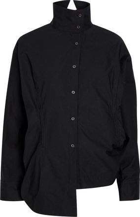 Issey Miyake Twisted Draped Cotton-blend Shirt - Black - 2