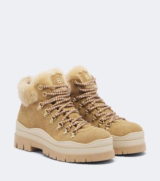 Bogner Arosa shearling-trimmed suede ankle boots