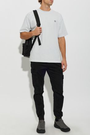 Stone Island T-shirt With Logo Patch, Mens, Grey