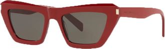 Saint Laurent Ladies Red Cat Eye Sunglasses SL467 003