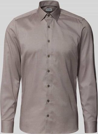 Olymp Level 5 Slim Fit Freizeithemd mit Kentkragen in Sand, Gr&ouml;&szlig;e 38