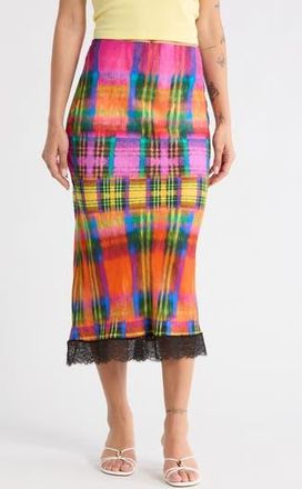 Desigual Lace Trim Maxi Skirt in Orange at Nordstrom Rack, Size X-Small