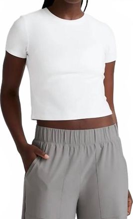 Beyond Yoga Featherweight Cropped Tee In Cloud White