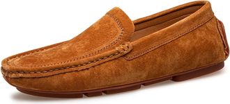 Generic Loafers for Men Breathable Simple Moccasins Driving Shoes Anti-Slip Comfortable Resistant Fashion Slip On(Brown,8.5 UK)