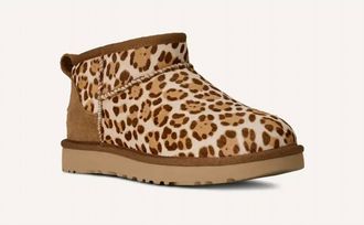 UGG Womens Classic Ultra Mini Plains Boot In Felicity Leopard Jasmine