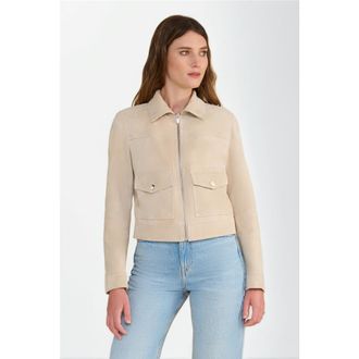 FURNIQ Isabella Suede Jacket in Beige at Nordstrom, Size Xx-Large