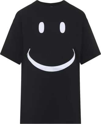 Moschino Vinyl Logo T-Shirt - Dames - T-shirts - Zwart - M - Katoen - Tops
