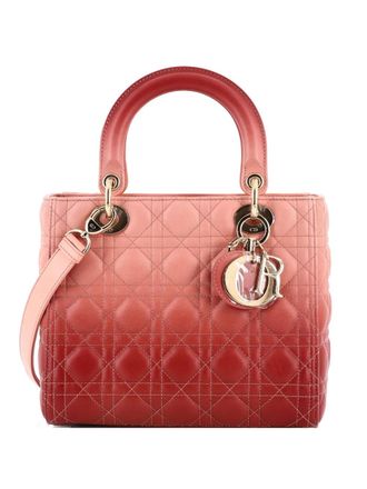 Dior Lady Dior Bag Cannage Quilt Gradient Lambskin Medium satchel - Rosa