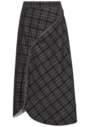 Vivienne Westwood Aperitive Plaid Cotton Midi Skirt - Grey - 14 (UK14 / L)