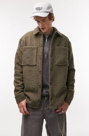 Topman Shacket in Khaki at Nordstrom, Size Large