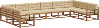 vidaXL Conjunto De Sof&aacute;s De Exterior 10 Uds. Natural Y Beige Vidaxl