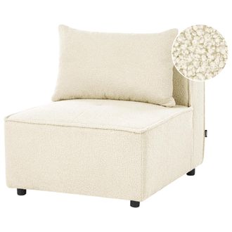 Beliani Sill&oacute;n Modular De Boucl&eacute; M&oacute;dulo De 1 Asiento Sala De Estar Moderno Blanco Crema Axebo