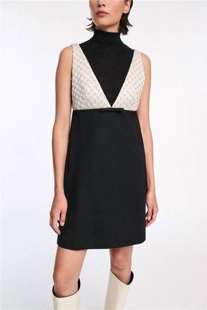 Dorothee Schumacher Emotional Essence Mini Dress In Black Off White