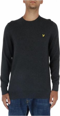 Lyle & Scott Crew Neck Jumper - Heren - Ronde hals truien - Grijs - S - Katoen - Truien & Vesten