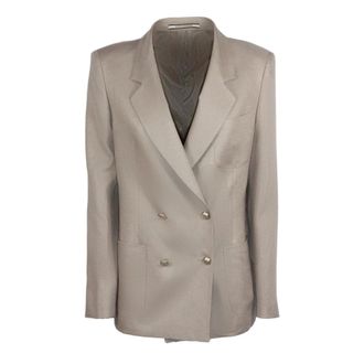 Tagliatore Blazers, female, Beige, Size: M Linen Double-Breasted Blazer