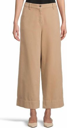 Eileen Fisher Wide Ankle Pant In Biscuit