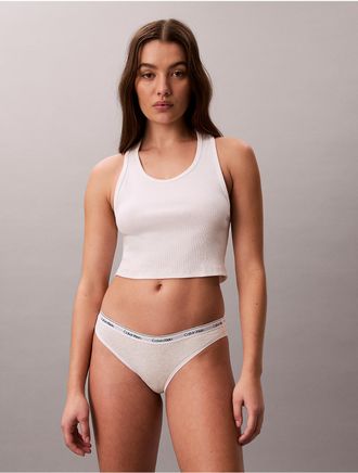 Calvin Klein Womens Icon Logo Bikini - Light/Pastel Grey - XL