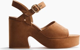 H&M Plateau-Sandalen mit Blockabsatz - Beige