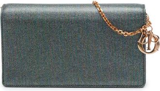 Dior Pre-owned Dior Coated Canvas Houndstooth Wallet on Chain Ladies 2VKD7K137A6JCWA7