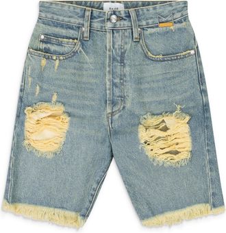 Rhude Indigo Distressed Denim Shorts