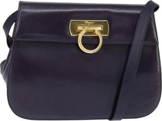 Ferragamo Pre-owned Cross Body Bags, female, Blue, Size: ONE SIZE Pre-owned Leather Crossbody Bag