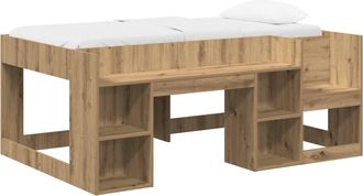 vidaXL Cama Infantil Con Almacenamiento Roble Artisan 80 X 160 Cm Vidaxl