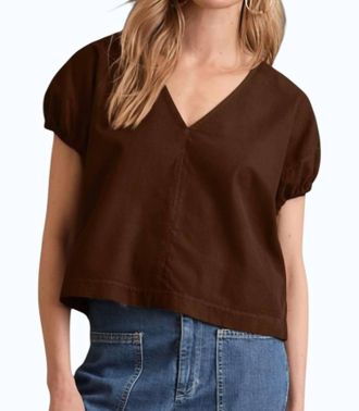 Velvet Mai V-Neck Top - Plus In Bark