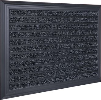 Relaxdays Relaxdays Felpudo, 80 X 50 Cm, Aluminio, Resistente A La Intemperie, Antideslizante, Interior Y Exterior, Negro