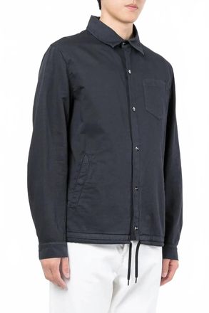 Herno Button Down Shirt Jacket In Sabbia