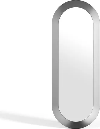 Vente-Unique Espejo mural ovalado met&aacute;lico - An. 60 x Alt. 160 cm - Acabado cepillado gunmetal - ZIRYA