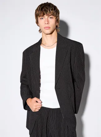 Le 31 Mens Banker-stripe black jacket Imported from Seoul