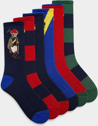 Polo Ralph Lauren Mens Signature colourful socks 6-pack