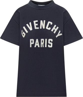 Givenchy T-Shirts, female, Blue, Size: S Paris Boxy Fit T-shirt
