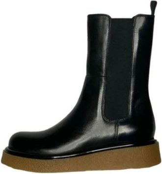 Silvian Heach Leren dames enkellaarsjes - Dames - Chelseaboots - Zwart - 36 EU - Leer - Schoenen
