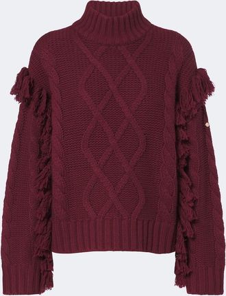 Goldbergh Jersey trenzado Brit de lana con flecos