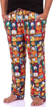 Intimo Garfield Comic Mens Odie Paneled Print Sleep Pajama Pants For Adults, Multicolored, M