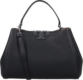 Tory Burch Eleanor Pebbled Medium Satchel - Dames - Handtassen - Zwart - ONE Size - Tassen