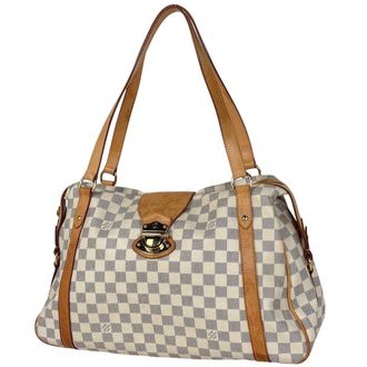 Louis Vuitton White Damier Azur Handbag Shoulder Bag Tote Bag (Pre-Owned)