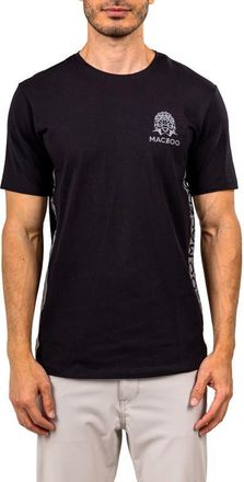 Maceoo Insignia Black Allover Logo Stretch Cotton T-Shirt at Nordstrom, Size 2