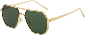 Generic Mens Driving Metal Sunglasses Womens Outdoor Sports Vacation Sun Glasses(Green)