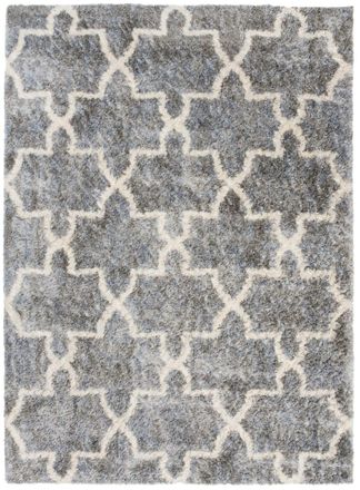 Tapiso Alfombra de sal&oacute;n gris oscuro beige tr&eacute;bol marroqu&iacute; 80 x 150 cm