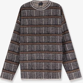 Giorgio Armani Maglia Over a righe in seta e lana vergine - GIORGIO ARMANI - gender_Man
