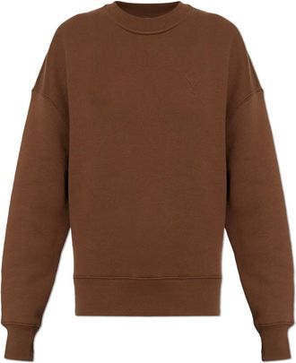 Ami Hoodies & sweatvesten, Dames, Bruin, XS, Katoen, De Coeur Katoenen Ronde Hals Sweater