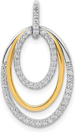 Diamond2Deal 14k White Gold 1/4 Ct Oval Cut Lab Grown Diamond Triple Dangle Pendant