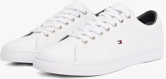 Tommy Hilfiger Mens Flag Leather Sneaker - White - US 10 / EU 43